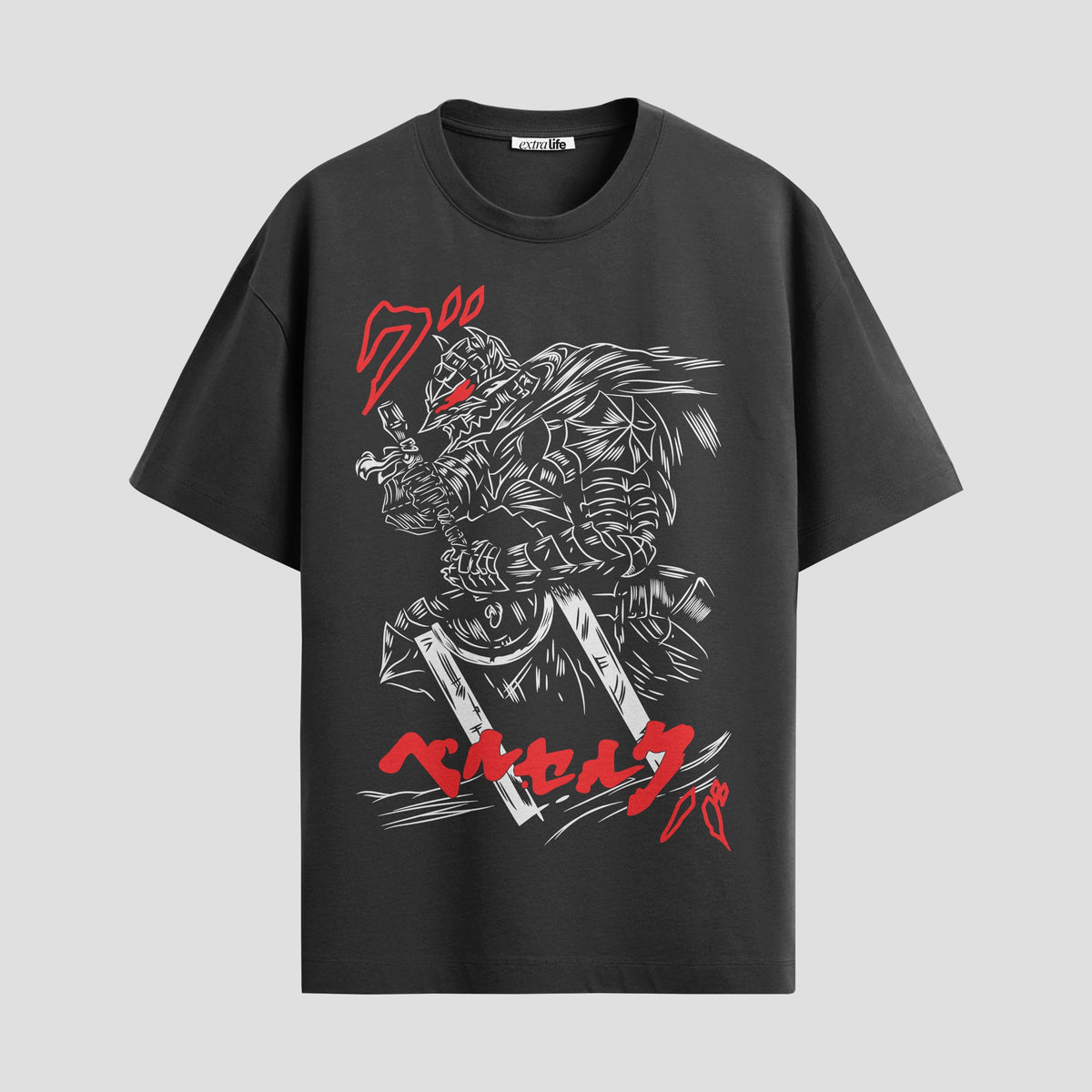 Playera urbana de anime y gaming ExtraLife MX, corte Classic Premium unisex ligero y transpirable en color Deep Black y Pure White, ropa de uso diario para gym y casual.