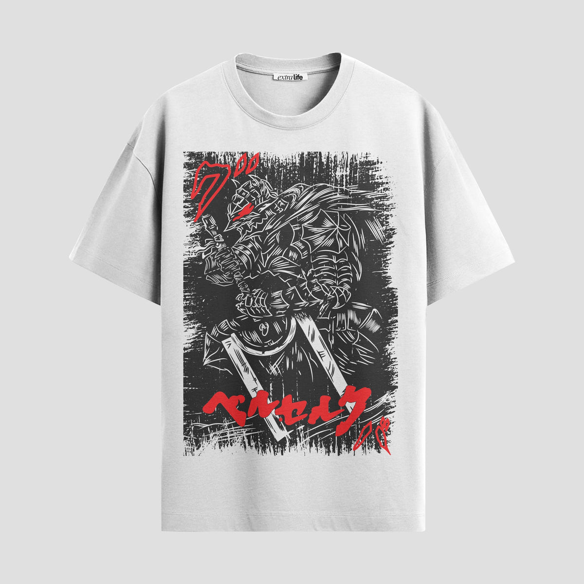 Playera urbana de anime y gaming ExtraLife MX, corte Classic Premium unisex ligero y transpirable en color Deep Black y Pure White, ropa de uso diario para gym y casual.