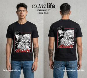 La Marca del Sacrificio | Amigos y Rivales del Destino #00207 - Playera Standard Fit | Deep Black - Foto en modelo