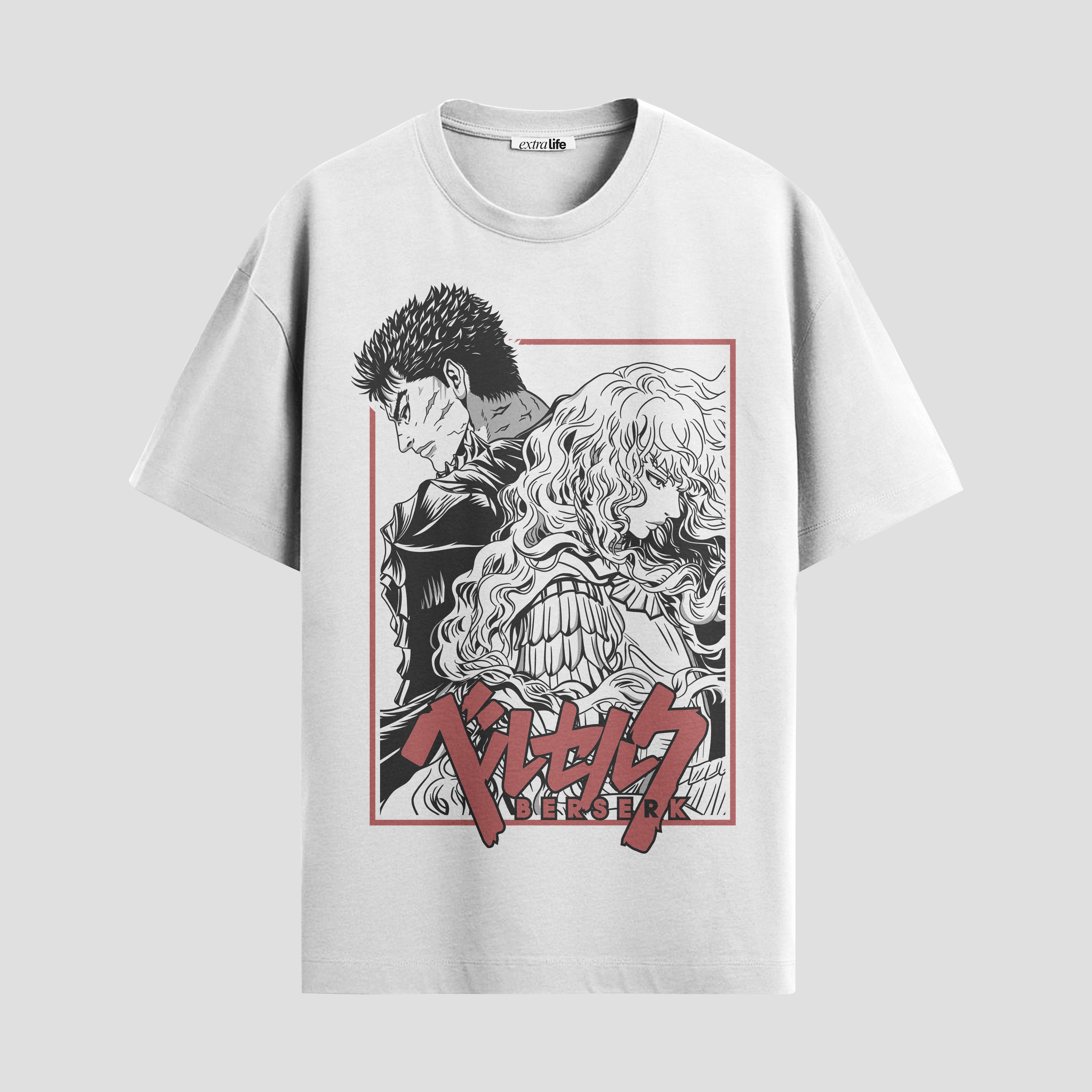 Playera urbana de anime y gaming ExtraLife MX, corte Standard Fit unisex ligero y transpirable en color Deep Black y Pure White, ropa de uso diario para gym y casual.