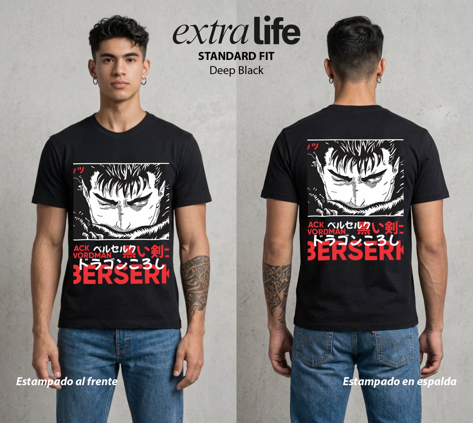 La Marca del Sacrificio | La Marca del Destino #00208 - Playera Standard Fit | Deep Black - Foto en modelo