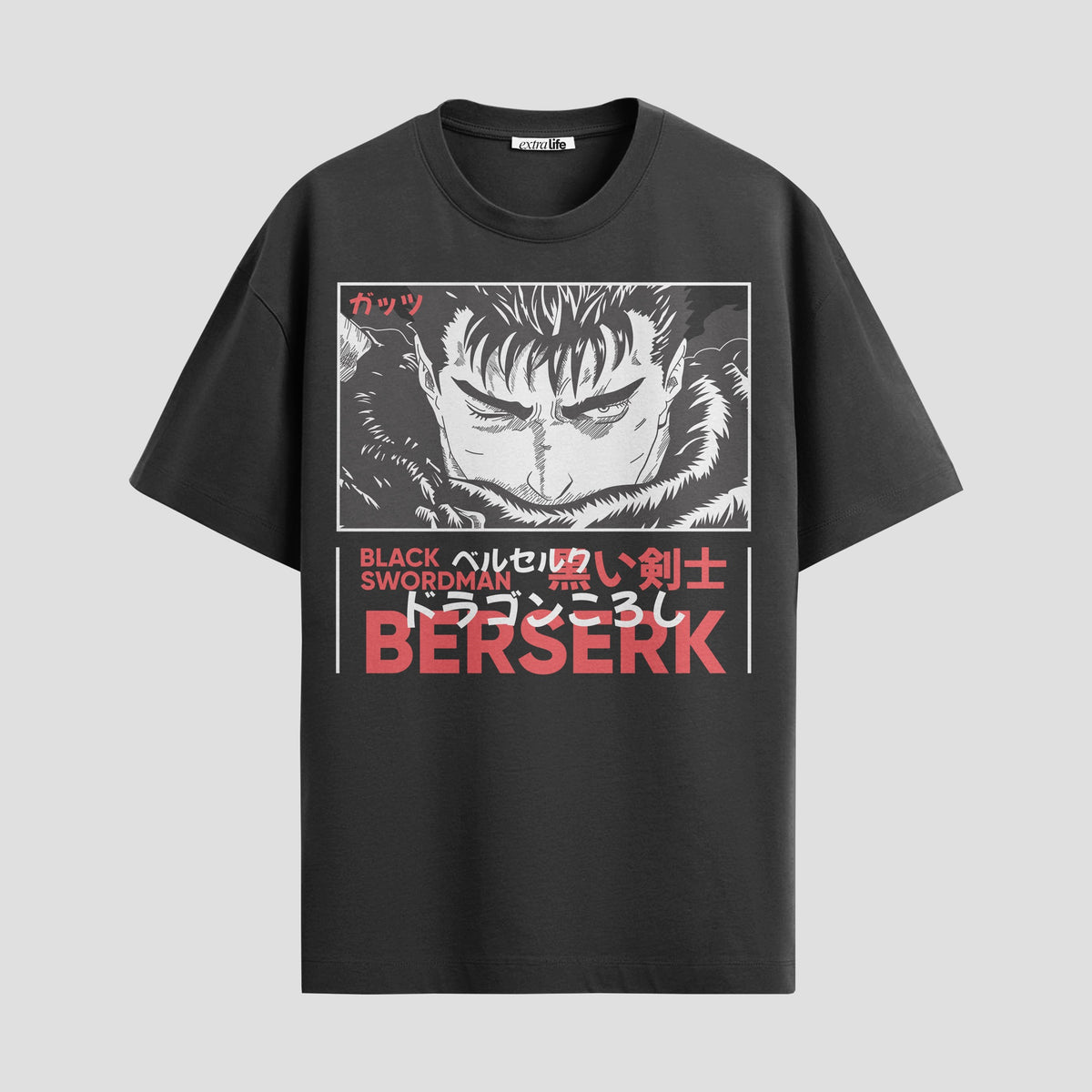 Playera urbana de anime y gaming ExtraLife MX, corte Classic Premium unisex ligero y transpirable en color Deep Black y Pure White, ropa de uso diario para gym y casual.