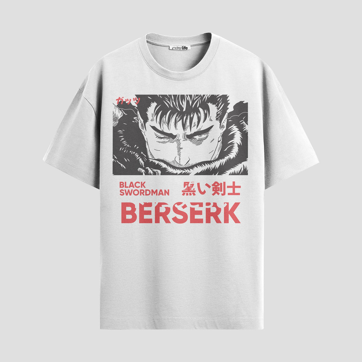 Playera urbana de anime y gaming ExtraLife MX, corte Classic Premium unisex ligero y transpirable en color Deep Black y Pure White, ropa de uso diario para gym y casual.