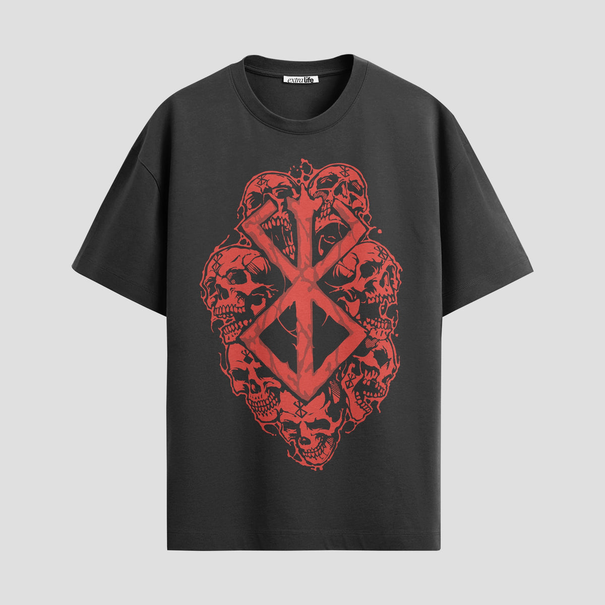 Playera urbana de anime y gaming ExtraLife MX, corte Classic Premium unisex ligero y transpirable en color Deep Black y Pure White, ropa de uso diario para gym y casual.