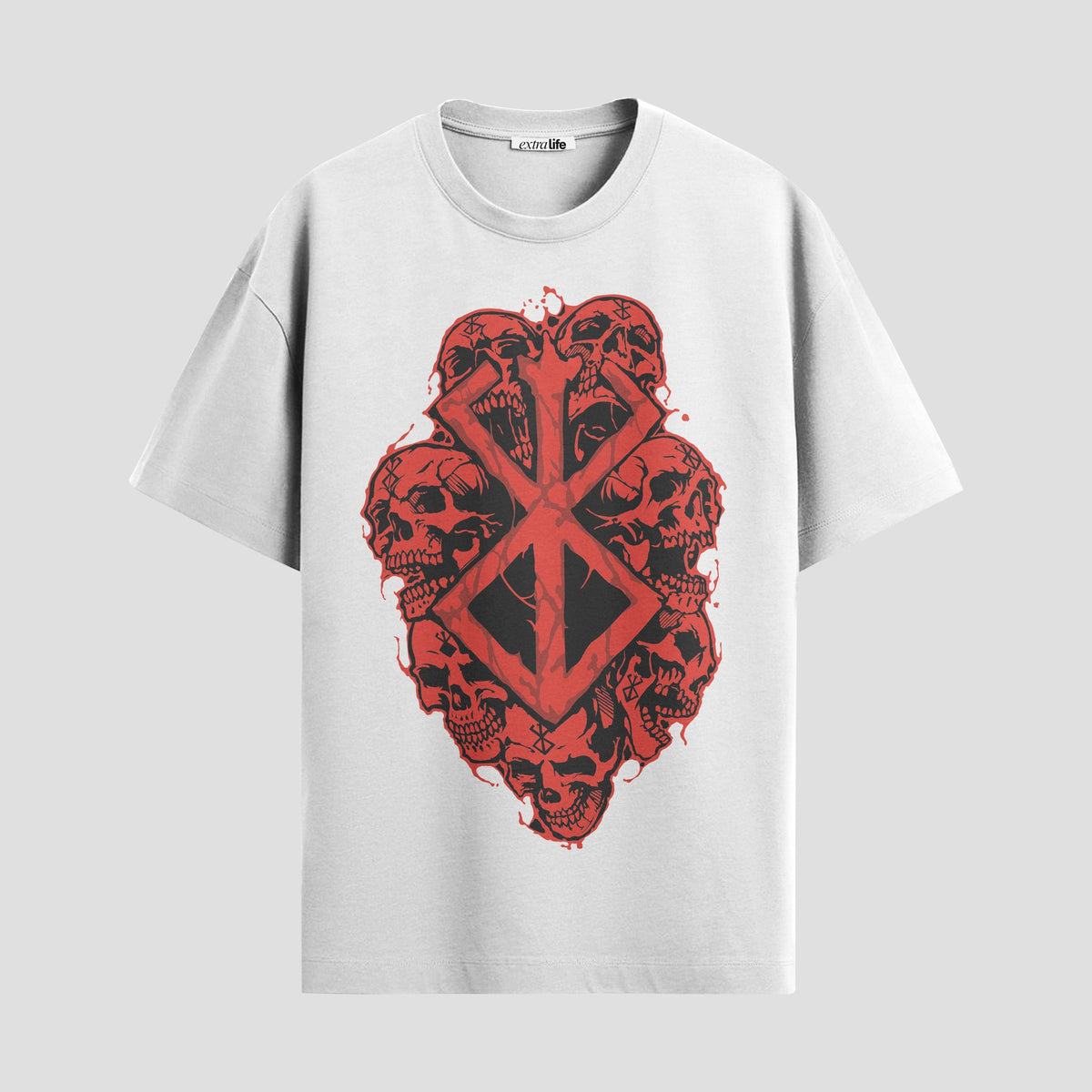 Playera urbana de anime y gaming ExtraLife MX, corte Classic Premium unisex ligero y transpirable en color Deep Black y Pure White, ropa de uso diario para gym y casual.