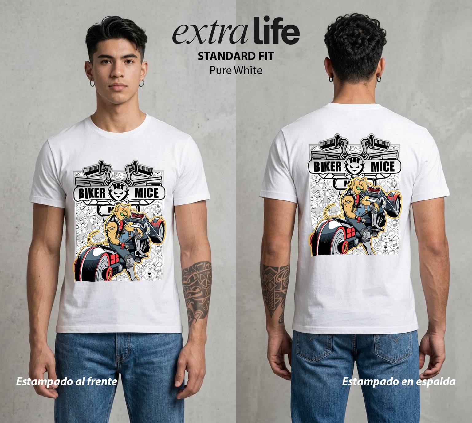 Las Motos de Marte | Motos del Bien #00214 - Playera Standard Fit | Pure White - Foto en modelo