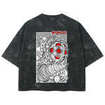 Playera streetwear premium de anime y gaming ExtraLife MX, corte boxy deluxe mineral wash heavyweight en color Acid Wash, moda urbana mexicana de culto.