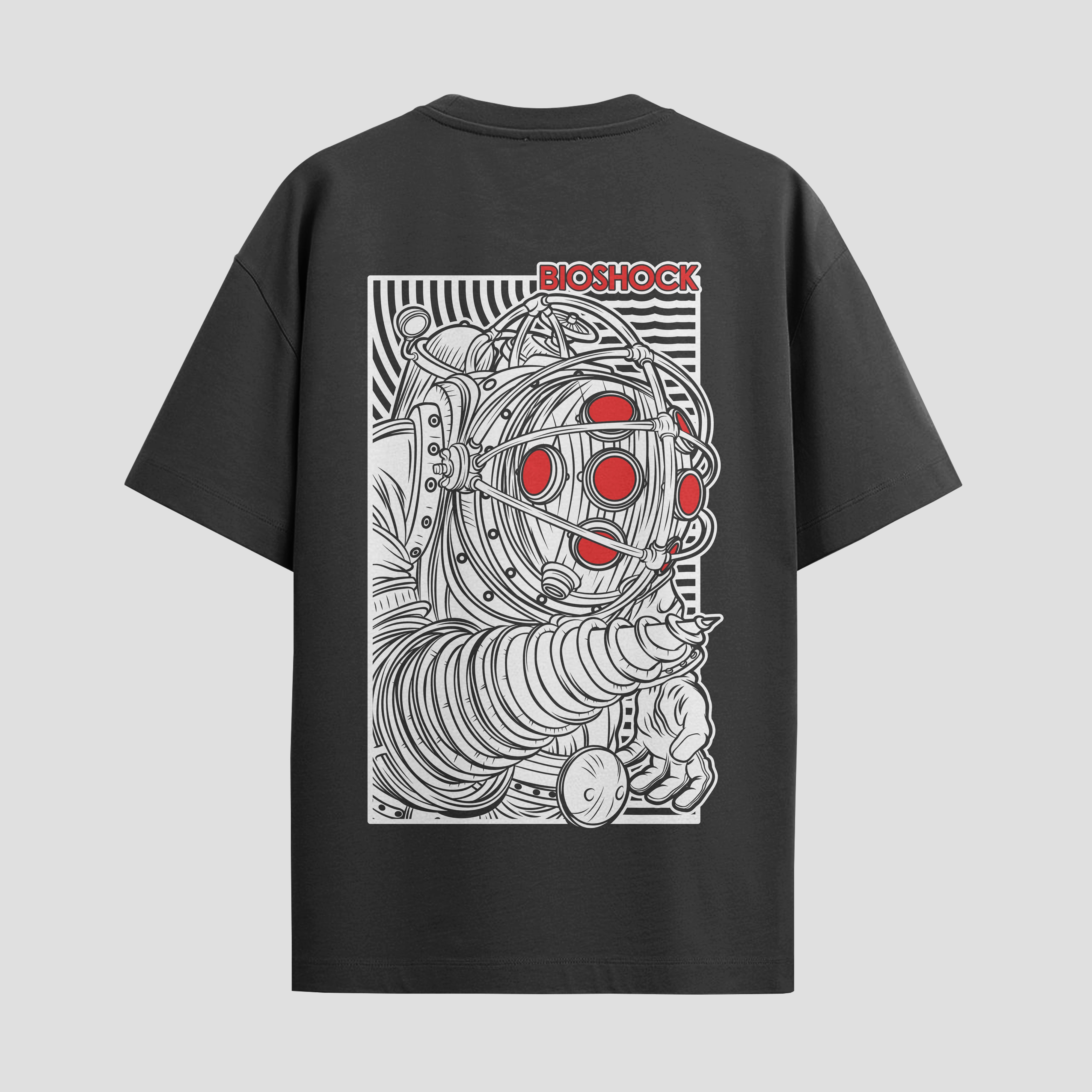 Playera urbana de anime y gaming ExtraLife MX, corte Standard Fit unisex ligero y transpirable en color Deep Black y Pure White, ropa de uso diario para gym y casual.