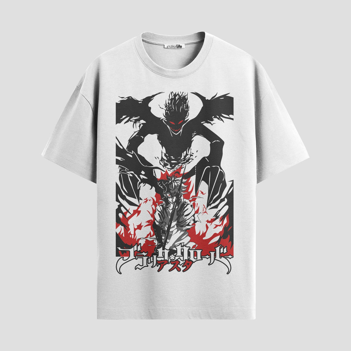 Playera urbana de anime y gaming ExtraLife MX, corte Classic Premium unisex ligero y transpirable en color Deep Black y Pure White, ropa de uso diario para gym y casual.