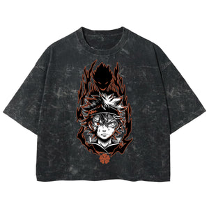 Playera streetwear premium de anime y gaming ExtraLife MX, corte boxy deluxe mineral wash heavyweight en color Acid Wash, moda urbana mexicana de culto.