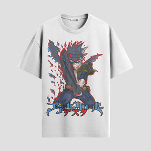Playera urbana de anime y gaming ExtraLife MX, corte Standard Fit unisex ligero y transpirable en color Deep Black y Pure White, ropa de uso diario para gym y casual.