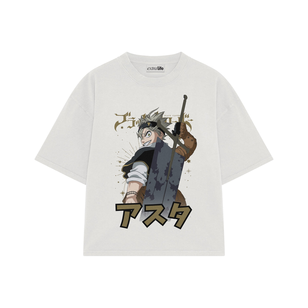 Playera streetwear premium de anime y gaming ExtraLife MX, corte oversized drop shoulder ligero y fresco en color Deep Black y Off-White, moda urbana mexicana de culto.