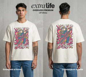 El Trebol Magico | Black Clover Asta #00226 - Playera Oversized Premium | Off White - Foto en modelo