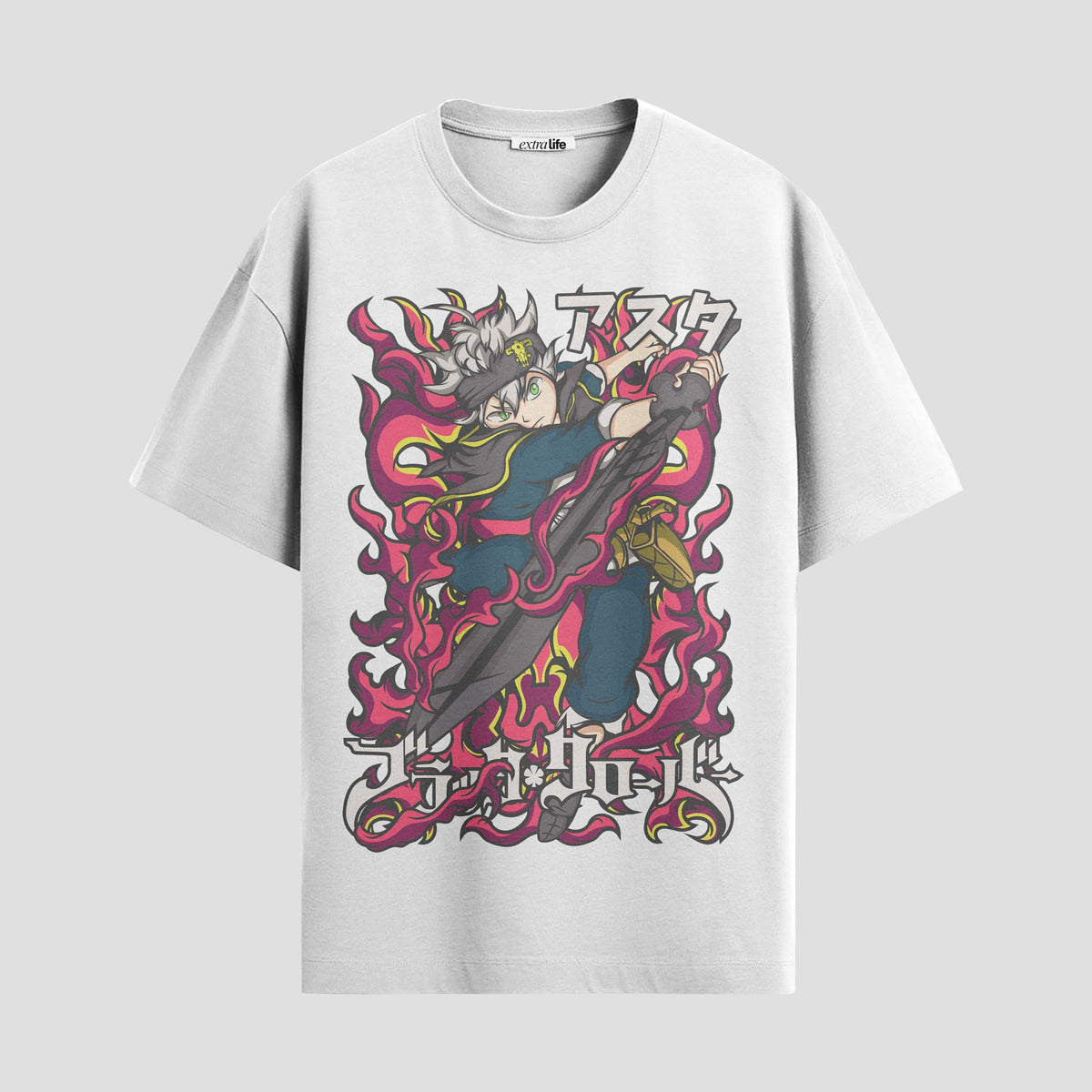 Playera urbana de anime y gaming ExtraLife MX, corte Classic Premium unisex ligero y transpirable en color Deep Black y Pure White, ropa de uso diario para gym y casual.