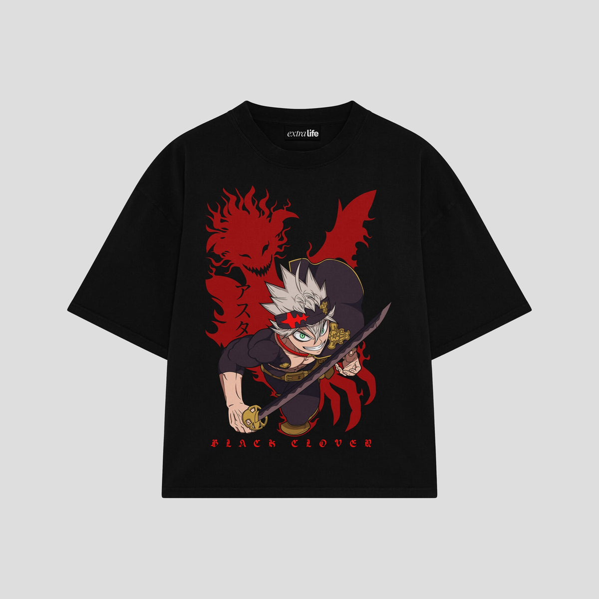 Playera streetwear premium de anime y gaming ExtraLife MX, corte oversized drop shoulder ligero y fresco en color Deep Black y Off-White, moda urbana mexicana de culto.