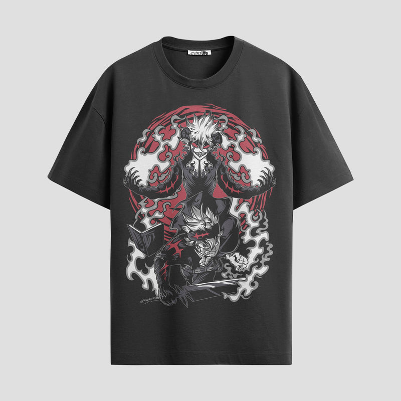 Playera urbana de anime y gaming ExtraLife MX, corte Standard Fit unisex ligero y transpirable en color Deep Black y Pure White, ropa de uso diario para gym y casual.