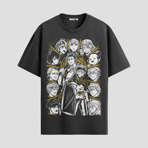 Playera urbana de anime y gaming ExtraLife MX, corte Standard Fit unisex ligero y transpirable en color Deep Black y Pure White, ropa de uso diario para gym y casual.
