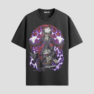 Playera urbana de anime y gaming ExtraLife MX, corte Standard Fit unisex ligero y transpirable en color Deep Black y Pure White, ropa de uso diario para gym y casual.