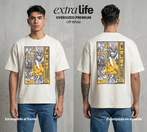 El Trebol Magico | Black Clover Mereoleona #00241 - Playera Oversized Premium | Off White - Foto en modelo
