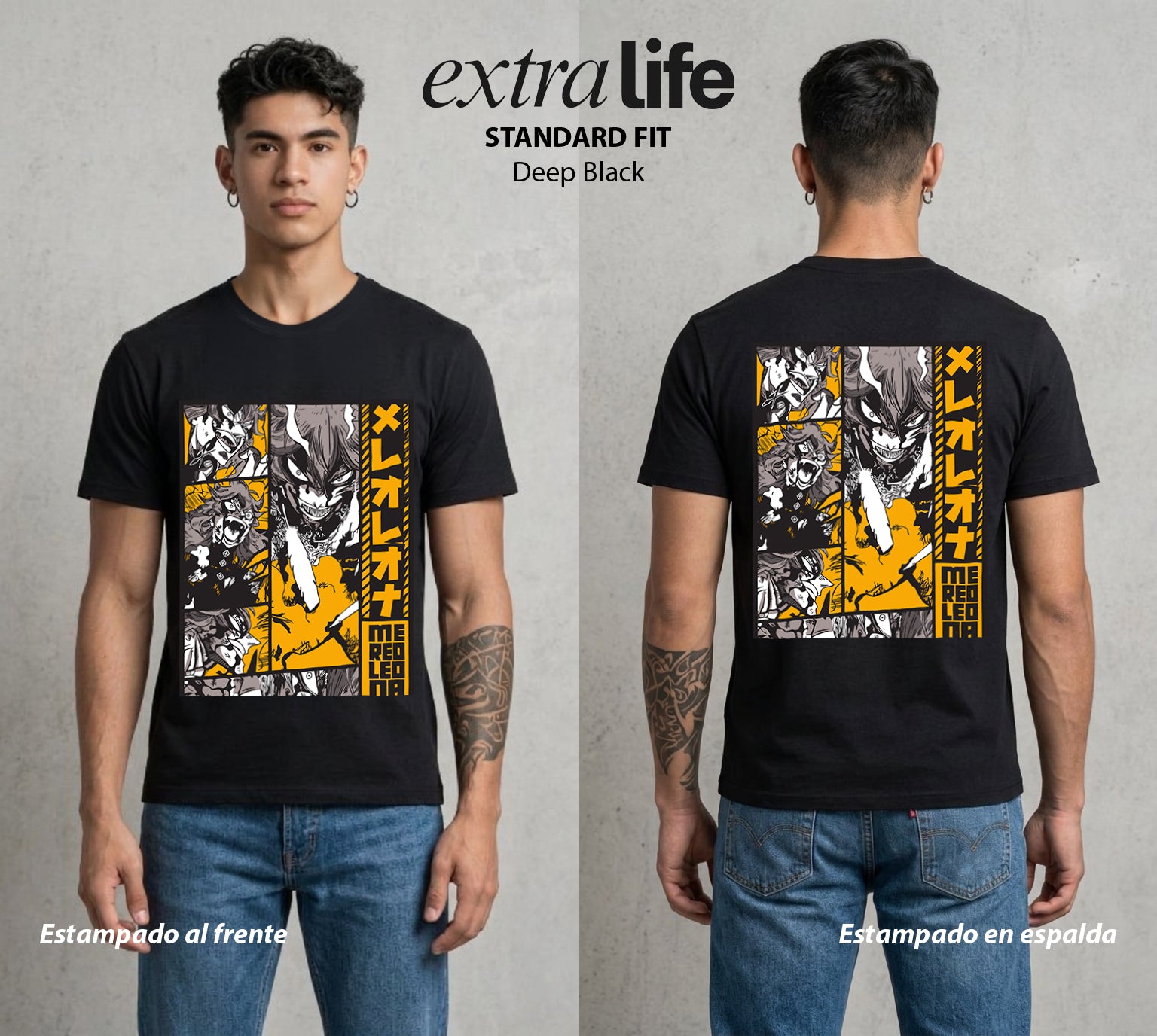 El Trebol Magico | Black Clover Mereoleona #00241 - Playera Standard Fit | Deep Black - Foto en modelo