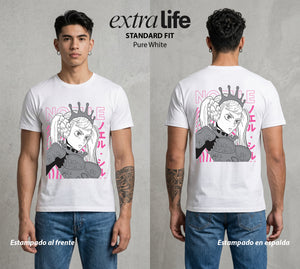 El Trebol Magico | Black Clover Noelle #00243 - Playera Standard Fit | Pure White - Foto en modelo