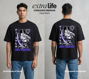 El Trebol Magico | Black Clover Yami Sukehiro #00245 - Playera Oversized Premium | Deep Black - Foto en modelo