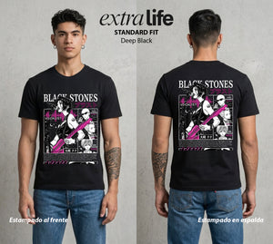 Dos Destinos Un Nombre | La Punk del Corazon #00248 - Playera Standard Fit | Deep Black - Foto en modelo