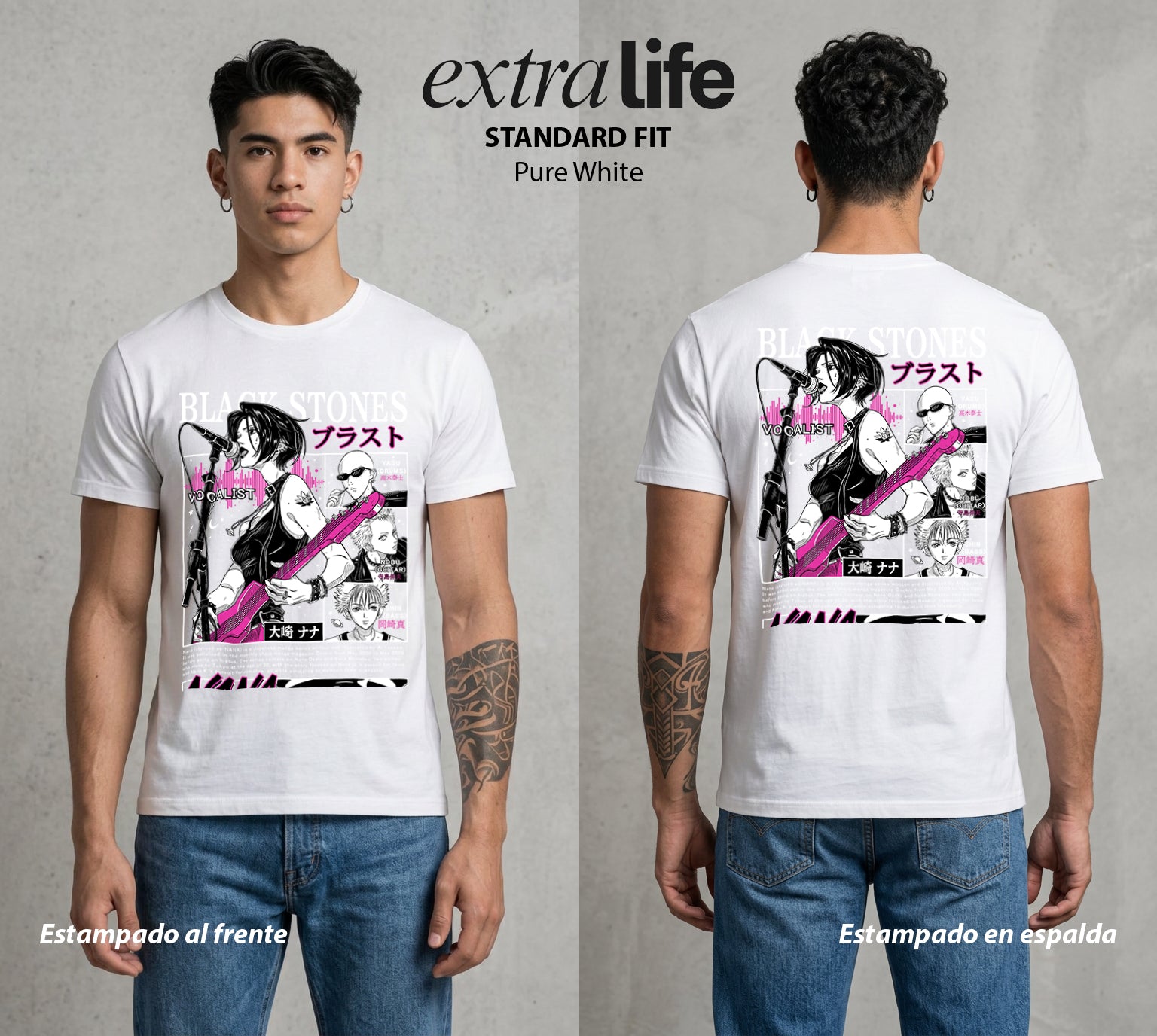 Dos Destinos Un Nombre | La Punk del Corazon #00248 - Playera Standard Fit | Pure White - Foto en modelo