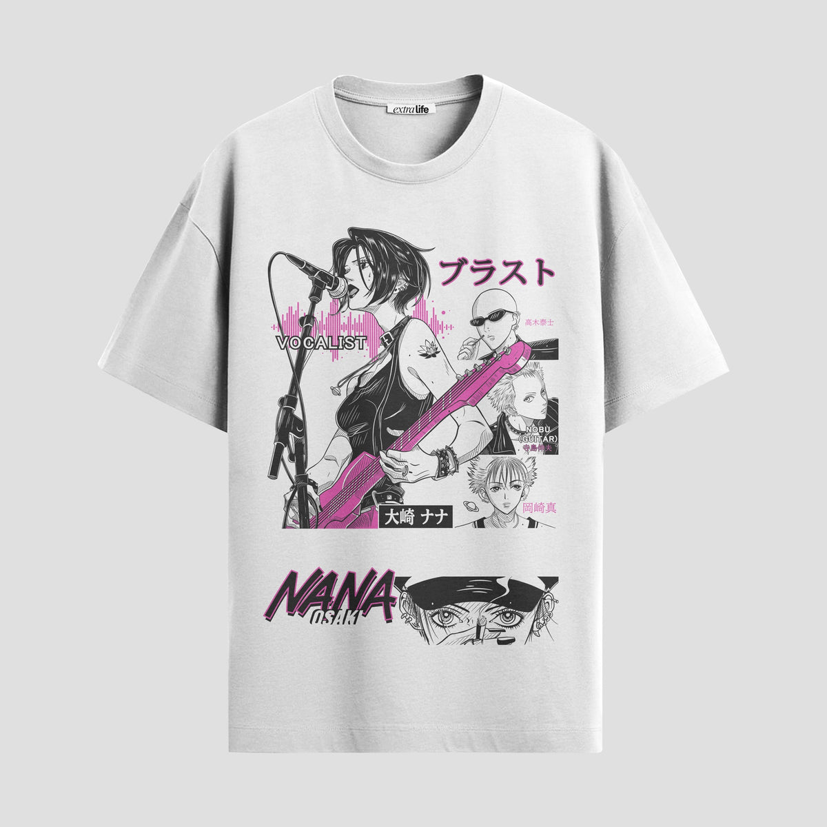 Playera urbana de anime y gaming ExtraLife MX, corte Classic Premium unisex ligero y transpirable en color Deep Black y Pure White, ropa de uso diario para gym y casual.