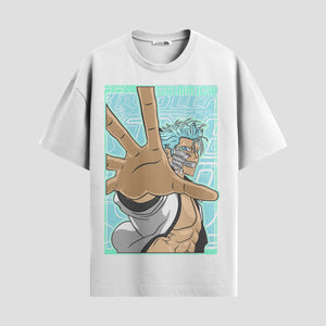 Playera urbana de anime y gaming ExtraLife MX, corte Standard Fit unisex ligero y transpirable en color Deep Black y Pure White, ropa de uso diario para gym y casual.