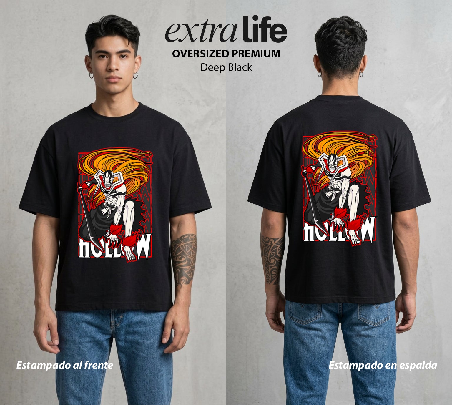 El Mundo de las Almas | El Sustituto del Alma #00256 - Playera Oversized Premium | Deep Black - Foto en modelo