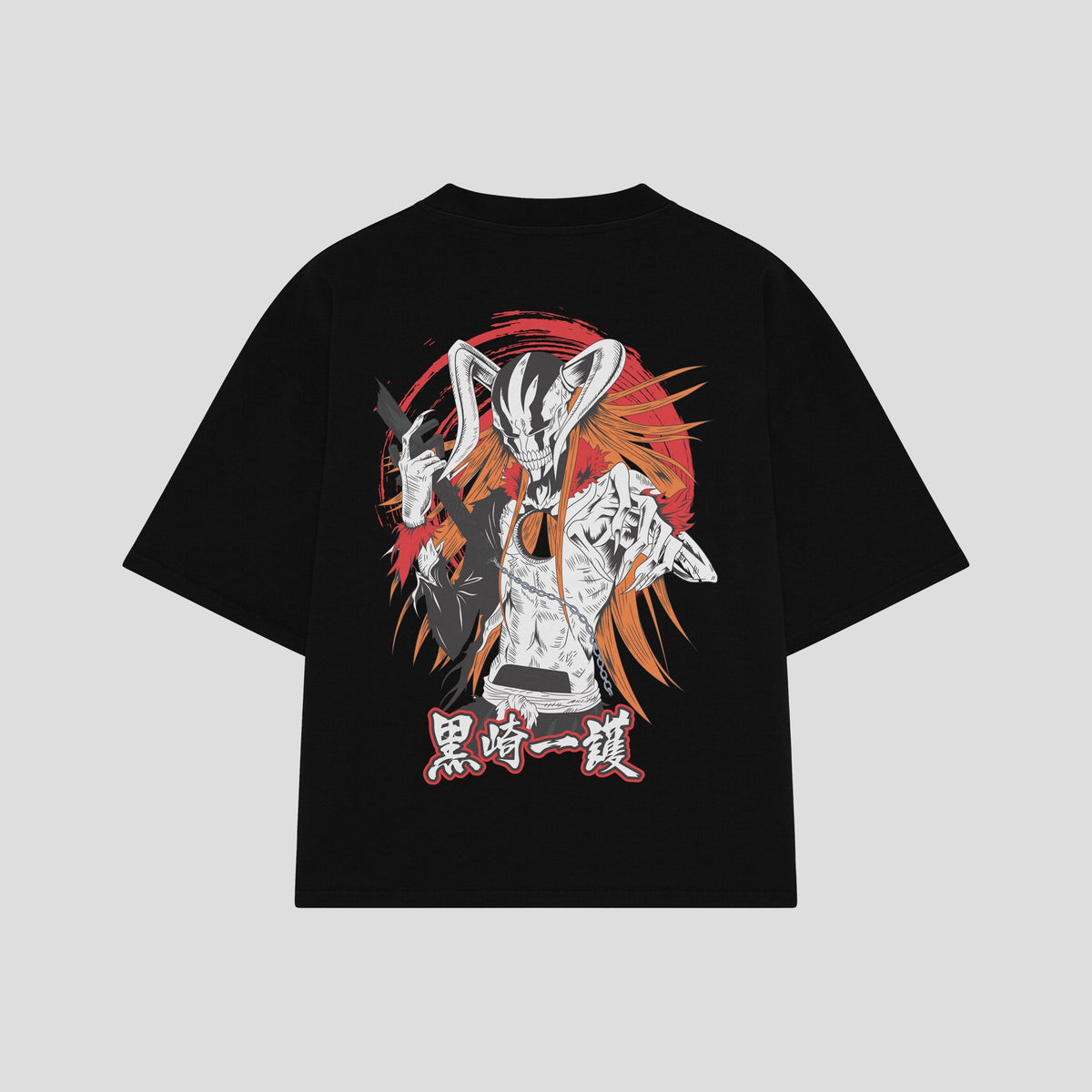 Playera streetwear premium de anime y gaming ExtraLife MX, corte oversized drop shoulder ligero y fresco en color Deep Black y Off-White, moda urbana mexicana de culto.