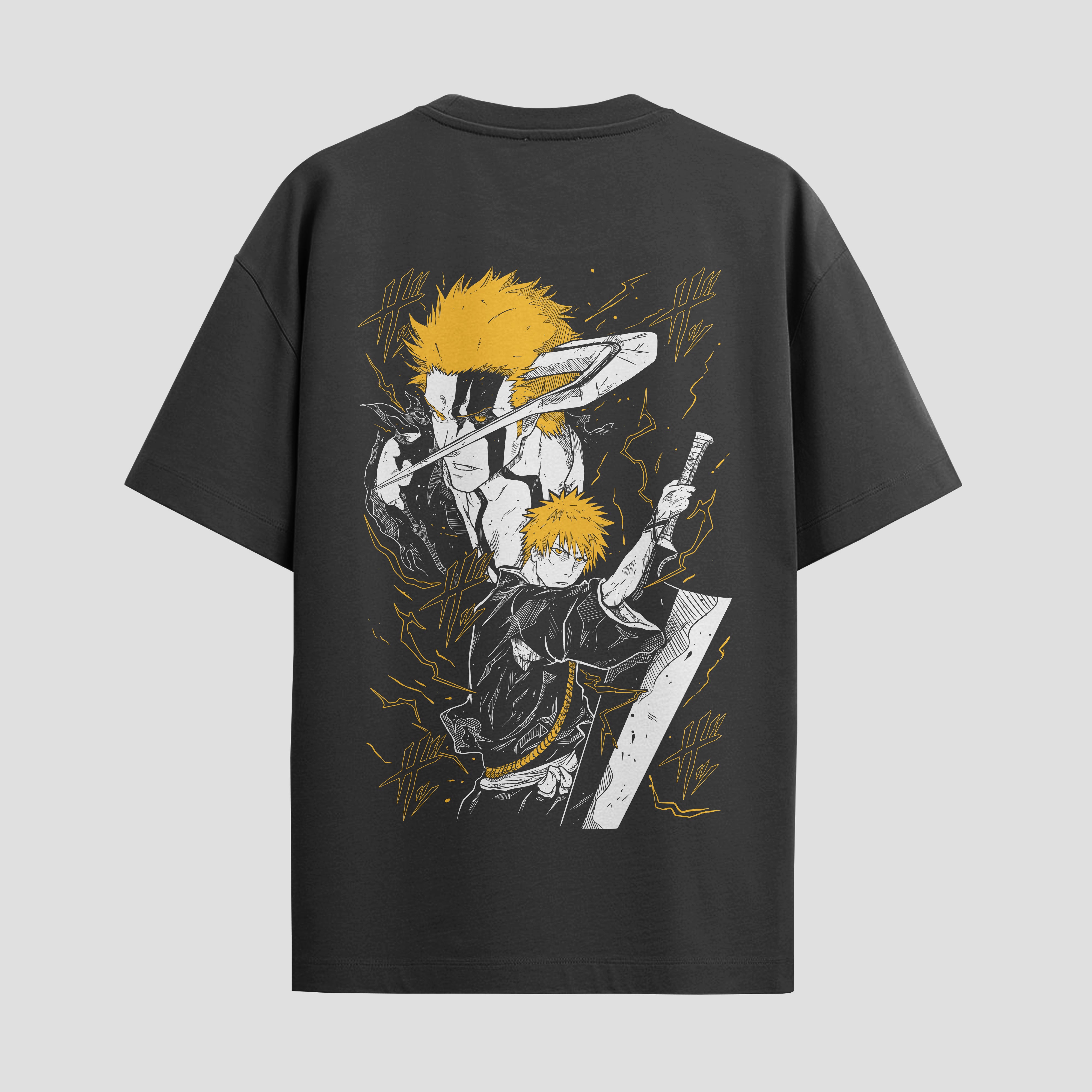 Playera urbana de anime y gaming ExtraLife MX, corte Standard Fit unisex ligero y transpirable en color Deep Black y Pure White, ropa de uso diario para gym y casual.