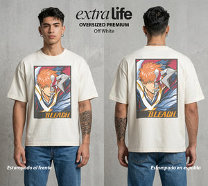 El Mundo de las Almas | Zangetsu del Corazon #00262 - Playera Oversized Premium | Off White - Foto en modelo