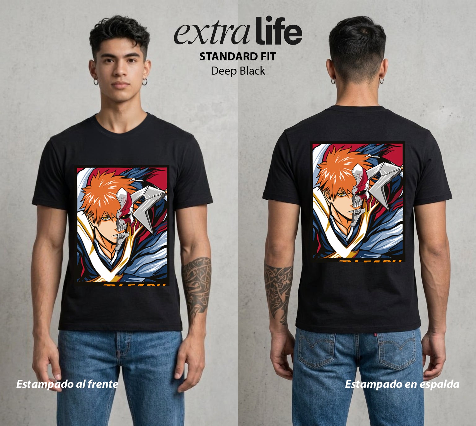 El Mundo de las Almas | Zangetsu del Corazon #00262 - Playera Standard Fit | Deep Black - Foto en modelo