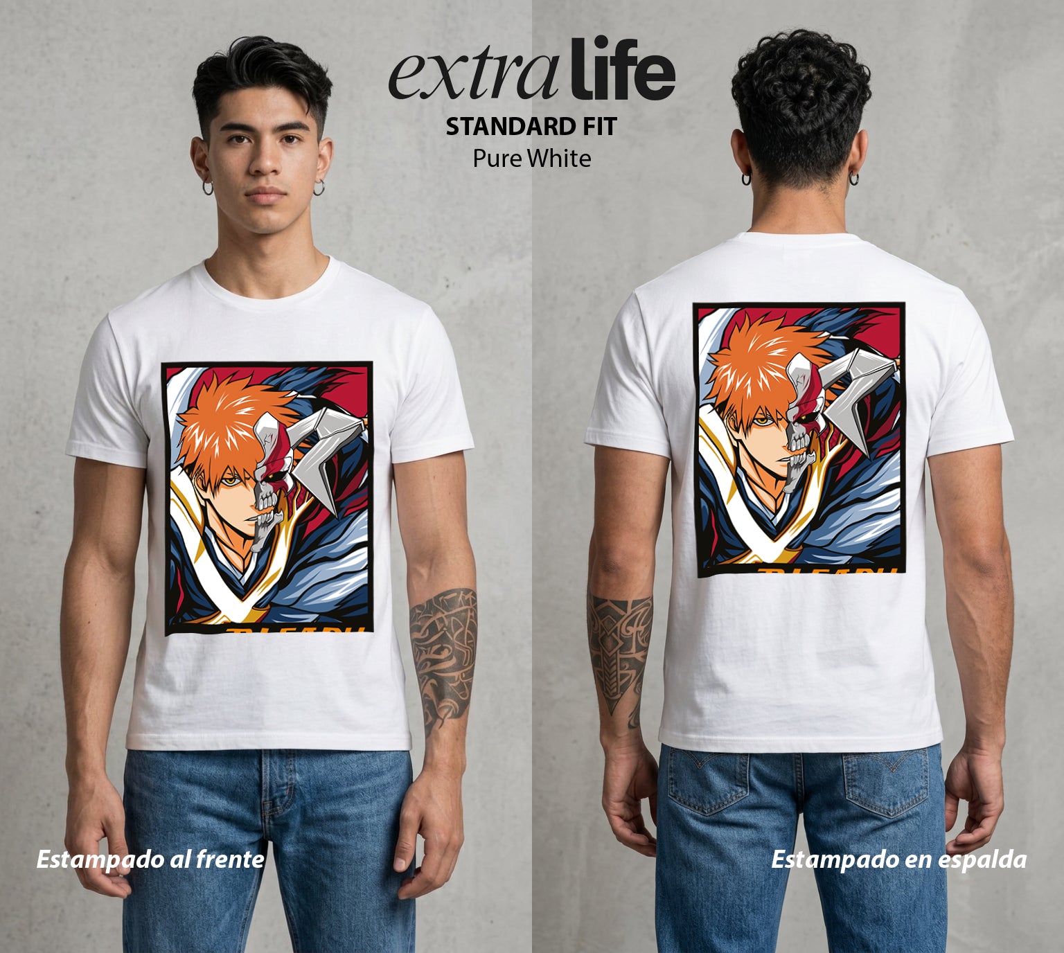 El Mundo de las Almas | Zangetsu del Corazon #00262 - Playera Standard Fit | Pure White - Foto en modelo