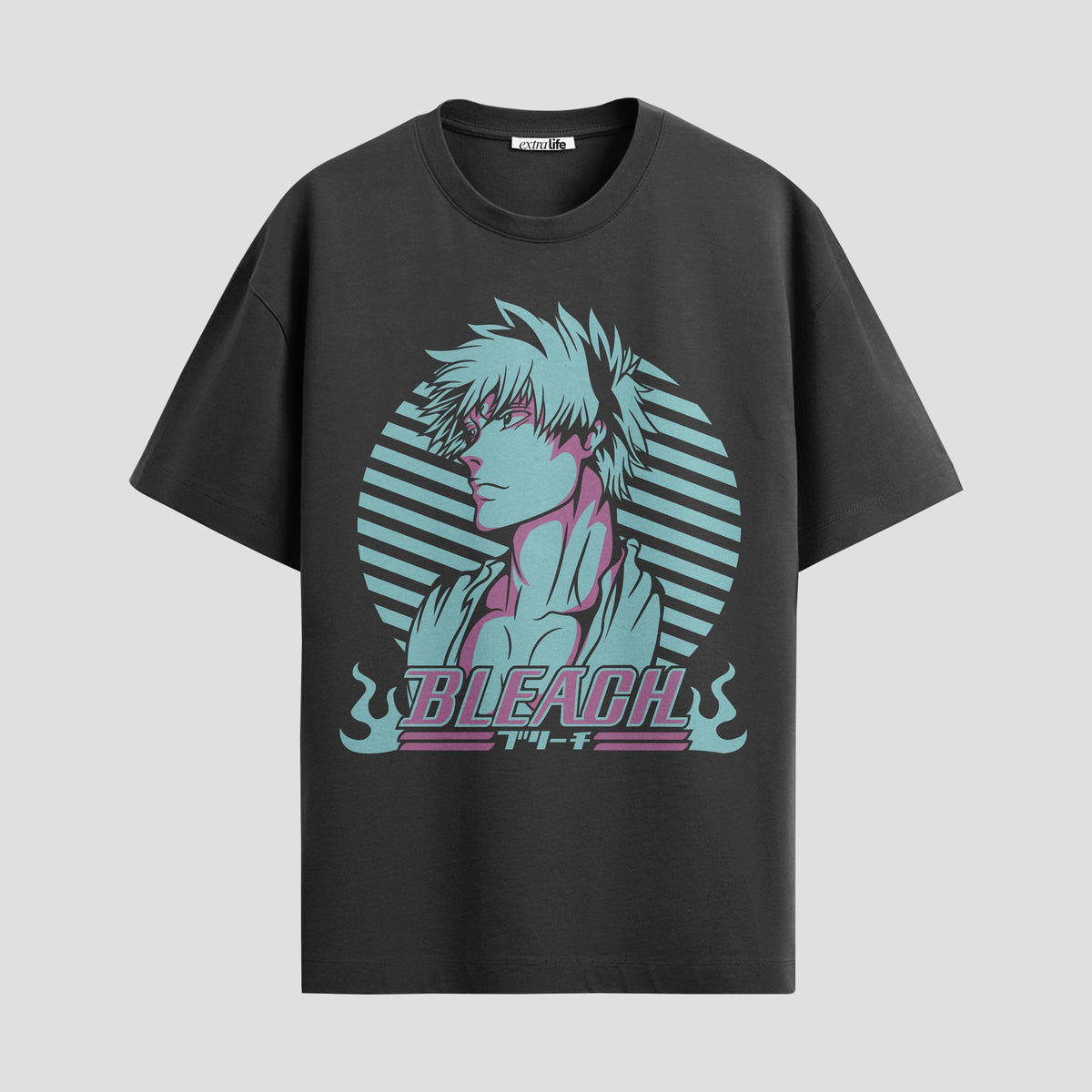 Playera urbana de anime y gaming ExtraLife MX, corte Classic Premium unisex ligero y transpirable en color Deep Black y Pure White, ropa de uso diario para gym y casual.