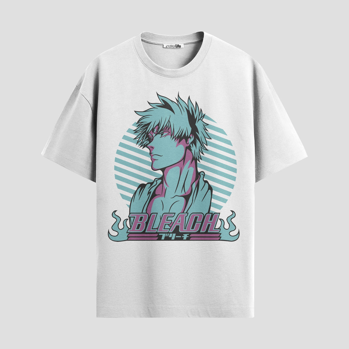 Playera urbana de anime y gaming ExtraLife MX, corte Classic Premium unisex ligero y transpirable en color Deep Black y Pure White, ropa de uso diario para gym y casual.