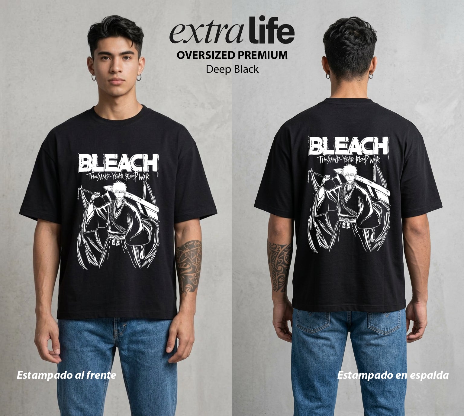 El Mundo de las Almas | El Sustituto del Alma #00265 - Playera Oversized Premium | Deep Black - Foto en modelo