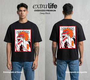 El Mundo de las Almas | La Mitad Oscura y Luminosa #00267 - Playera Oversized Premium | Deep Black - Foto en modelo