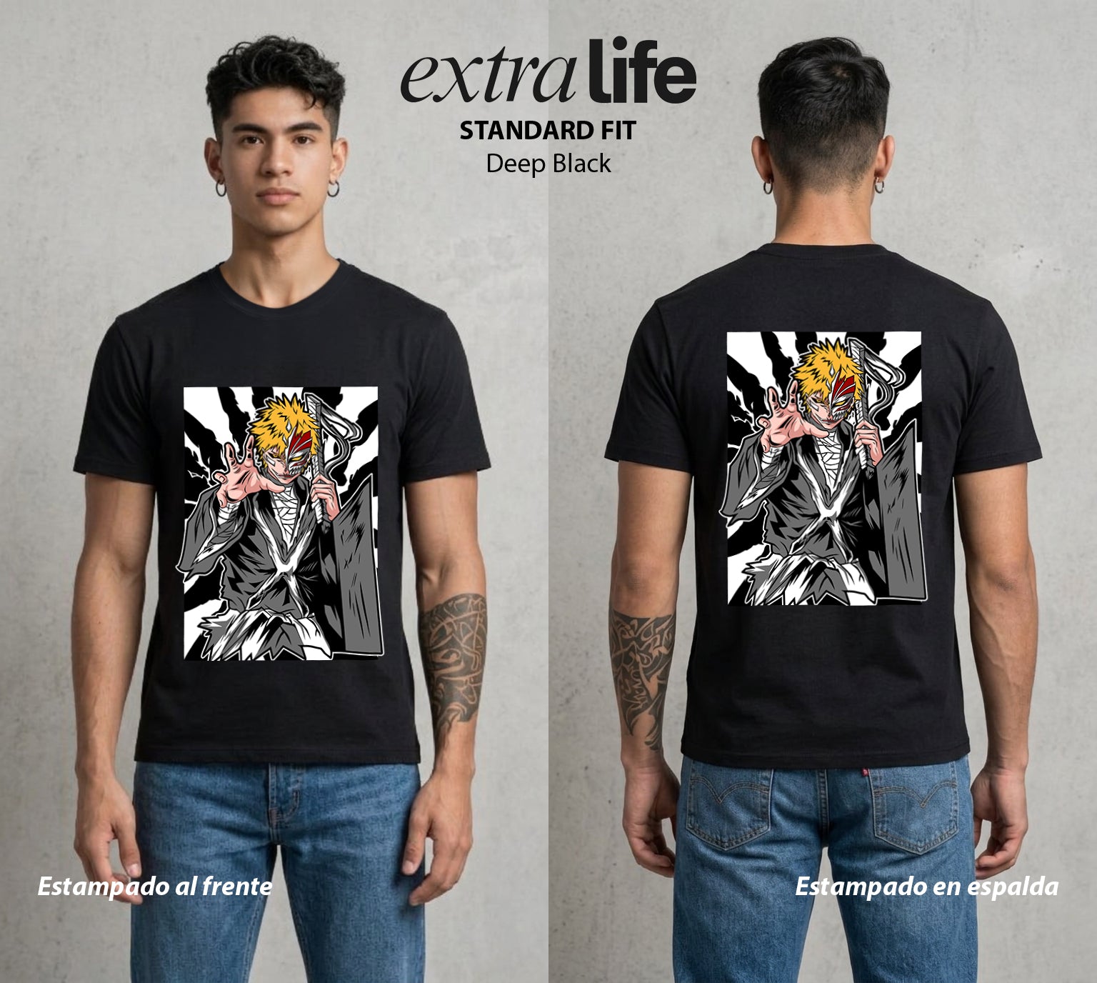 El Mundo de las Almas | El Kurosaki del Poder #00271 - Playera Standard Fit | Deep Black - Foto en modelo