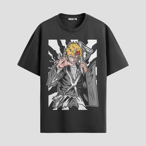 Playera urbana de anime y gaming ExtraLife MX, corte Standard Fit unisex ligero y transpirable en color Deep Black y Pure White, ropa de uso diario para gym y casual.