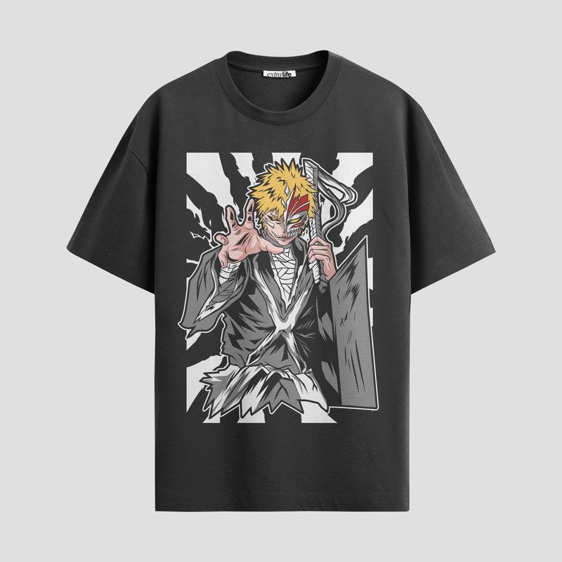 Playera urbana de anime y gaming ExtraLife MX, corte Standard Fit unisex ligero y transpirable en color Deep Black y Pure White, ropa de uso diario para gym y casual.