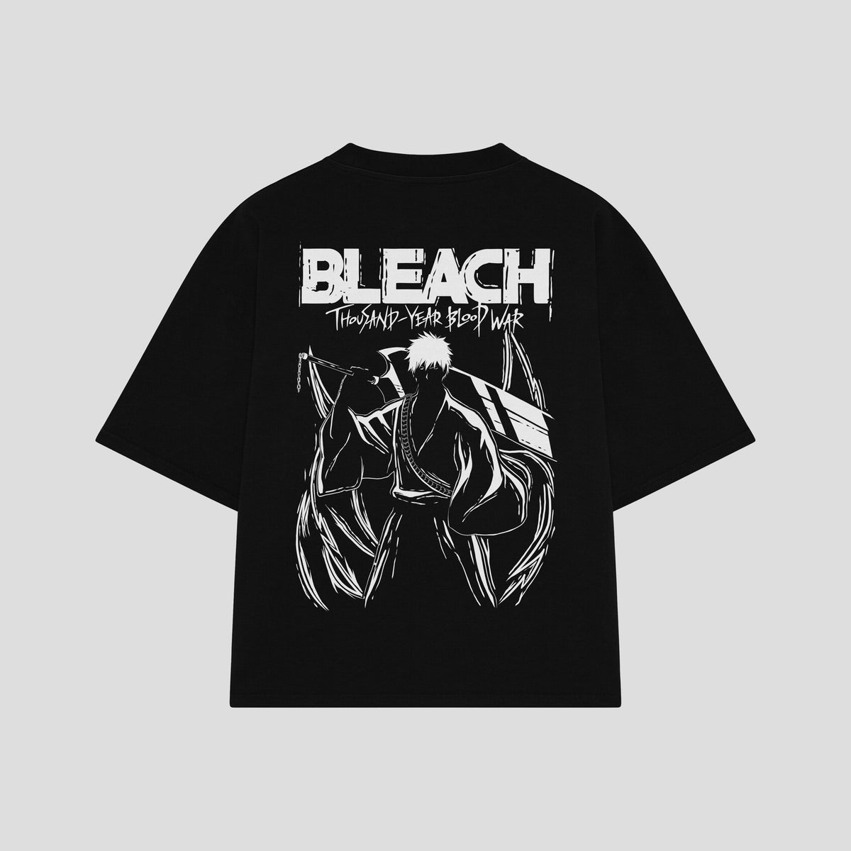 Playera streetwear premium de anime y gaming ExtraLife MX, corte oversized drop shoulder ligero y fresco en color Deep Black y Off-White, moda urbana mexicana de culto.