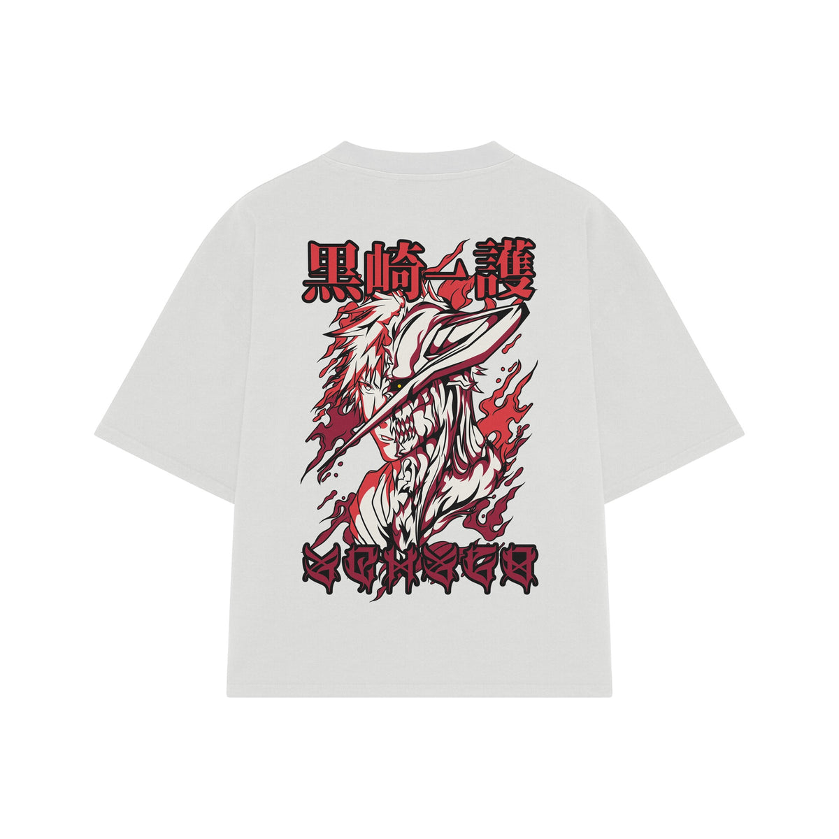 Playera streetwear premium de anime y gaming ExtraLife MX, corte oversized drop shoulder ligero y fresco en color Deep Black y Off-White, moda urbana mexicana de culto.