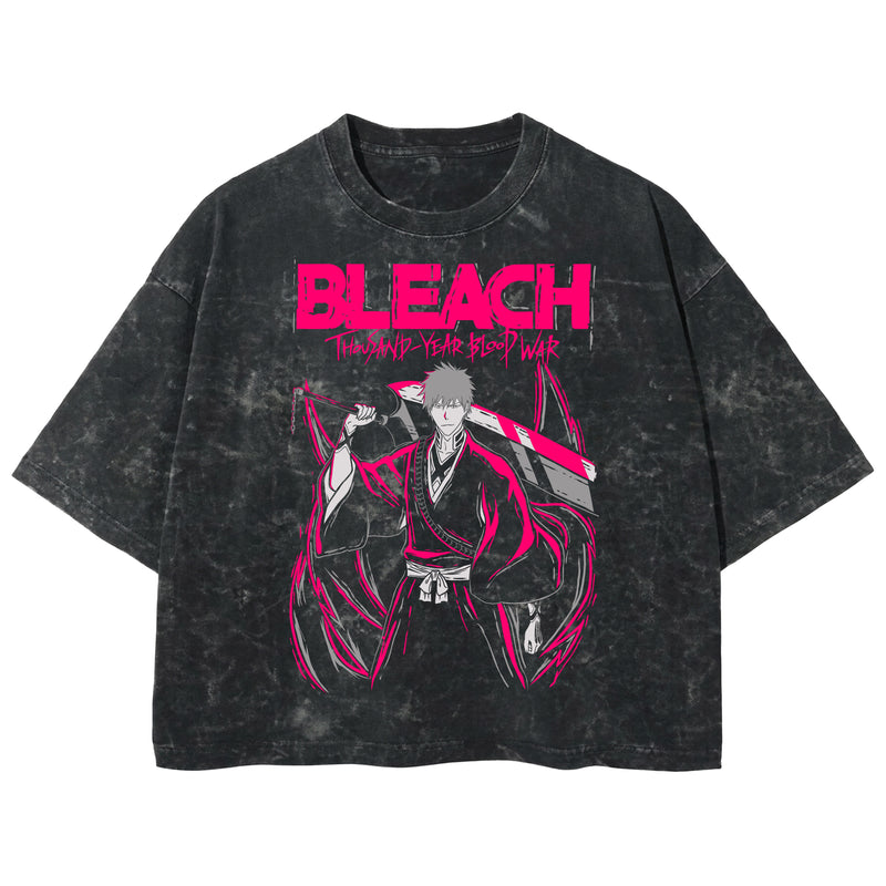 Playera streetwear premium de anime y gaming ExtraLife MX, corte boxy deluxe mineral wash heavyweight en color Acid Wash, moda urbana mexicana de culto.