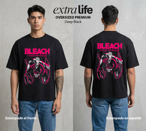 El Mundo de las Almas | Zangetsu del Corazon #00276 - Playera Oversized Premium | Deep Black - Foto en modelo
