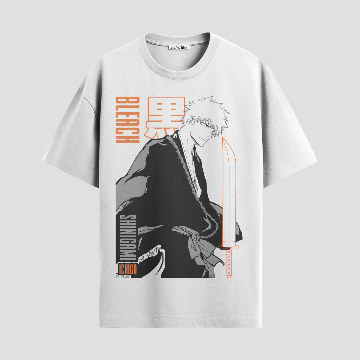 Playera urbana de anime y gaming ExtraLife MX, corte Classic Premium unisex ligero y transpirable en color Deep Black y Pure White, ropa de uso diario para gym y casual.