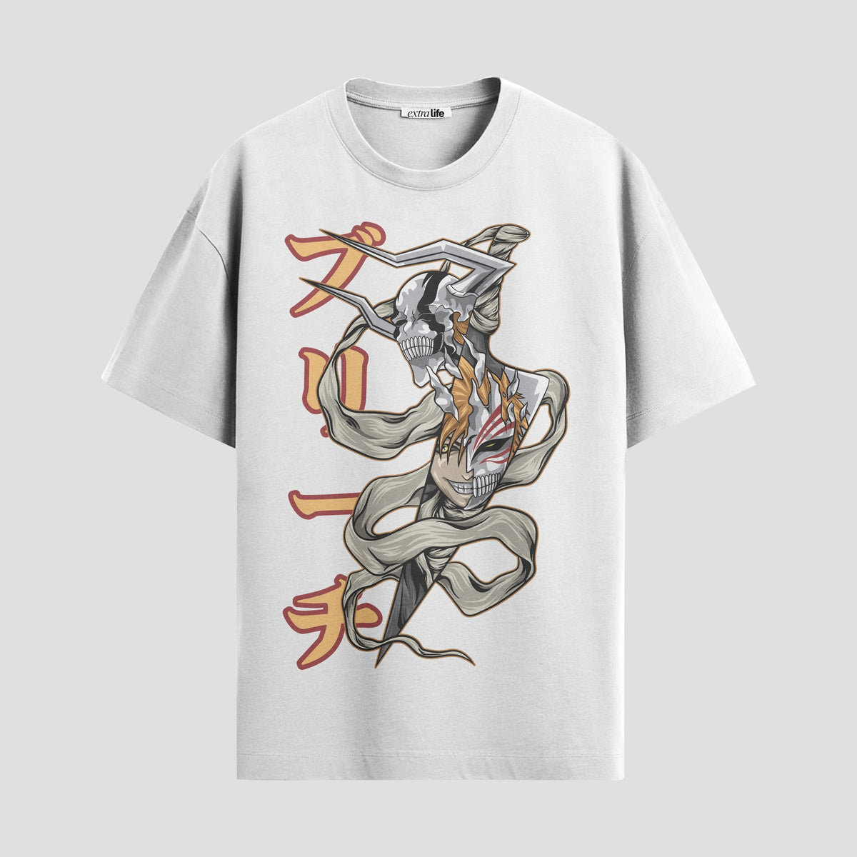 Playera urbana de anime y gaming ExtraLife MX, corte Classic Premium unisex ligero y transpirable en color Deep Black y Pure White, ropa de uso diario para gym y casual.