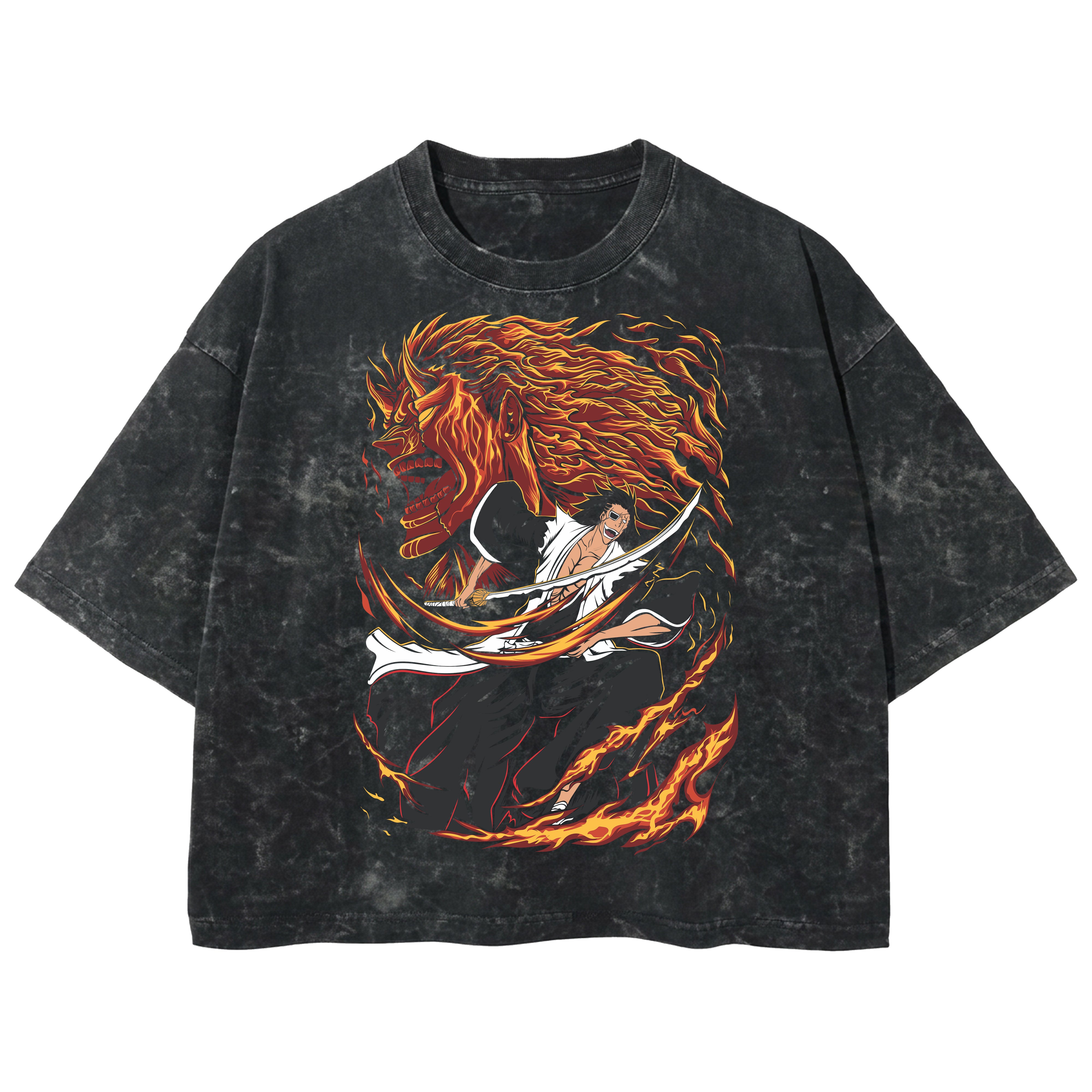 Playera streetwear premium de anime y gaming ExtraLife MX, corte boxy deluxe mineral wash heavyweight en color Acid Wash, moda urbana mexicana de culto.